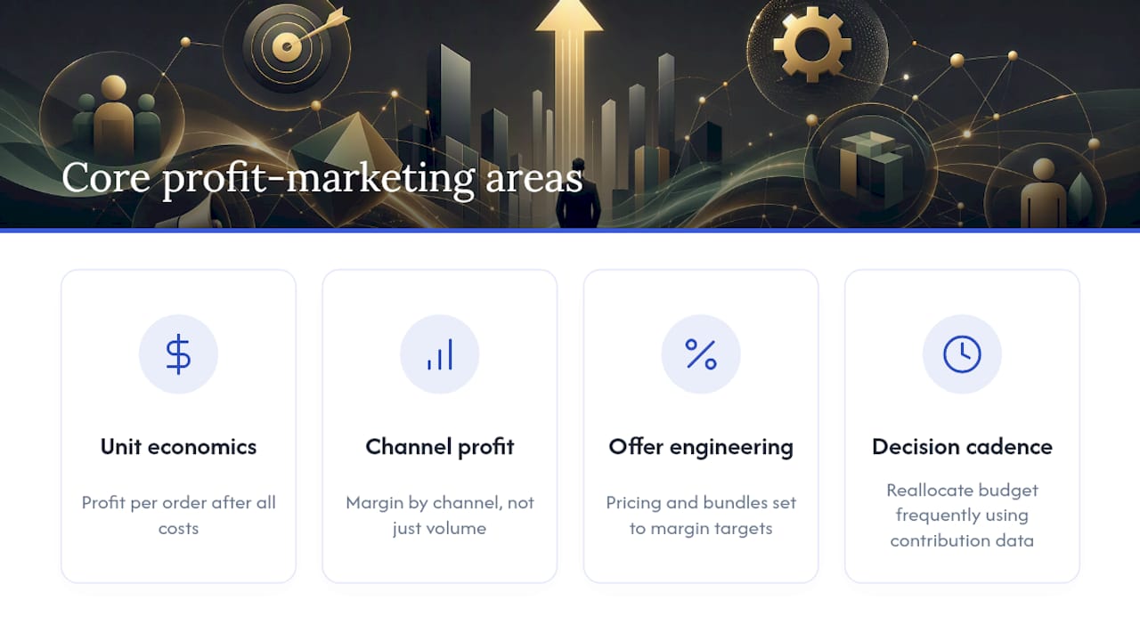 Diagram showing four key profit marketing areas