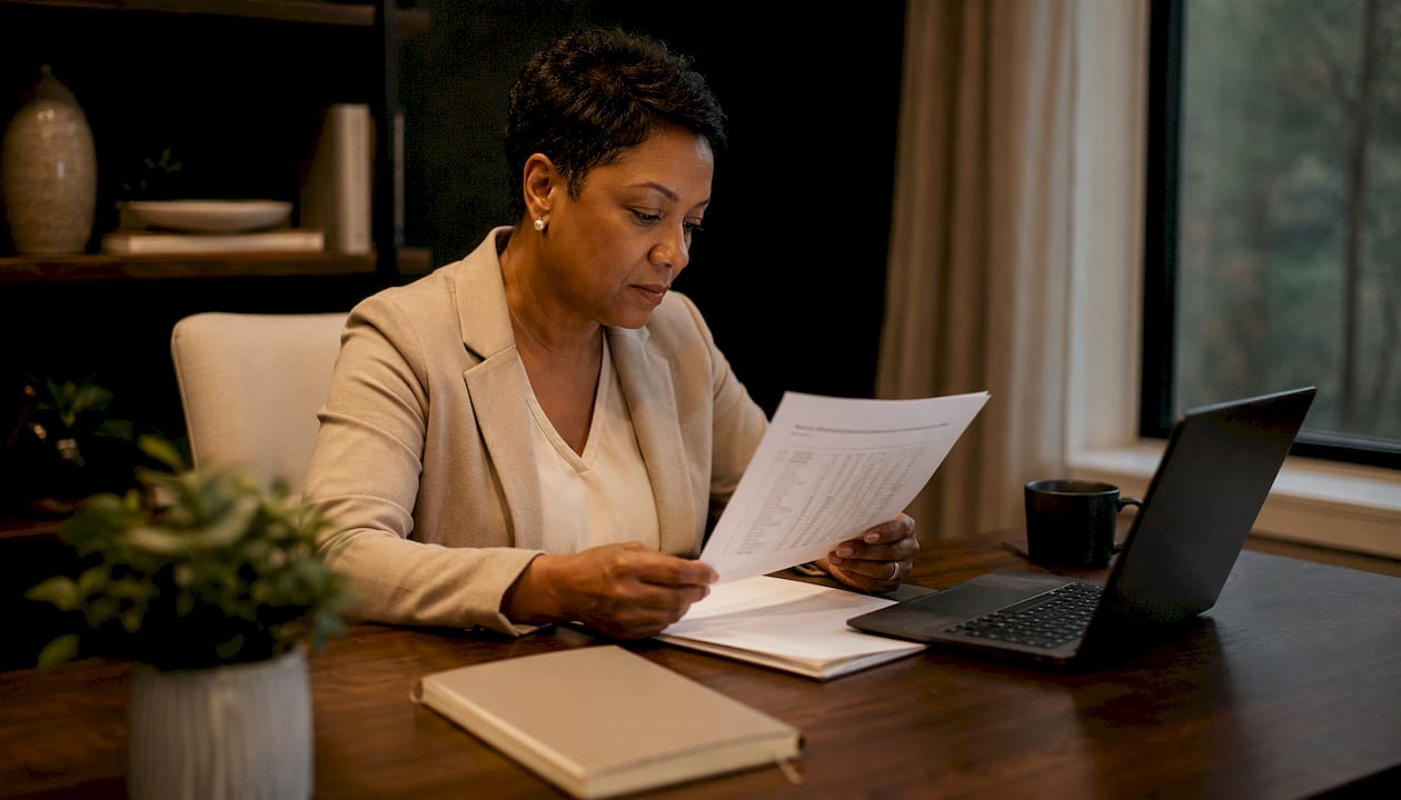 Loan officer and client reviewing car loan rates