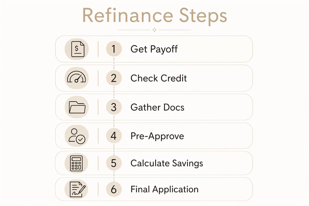 Infographic outlining steps to refinance a 20% car loan