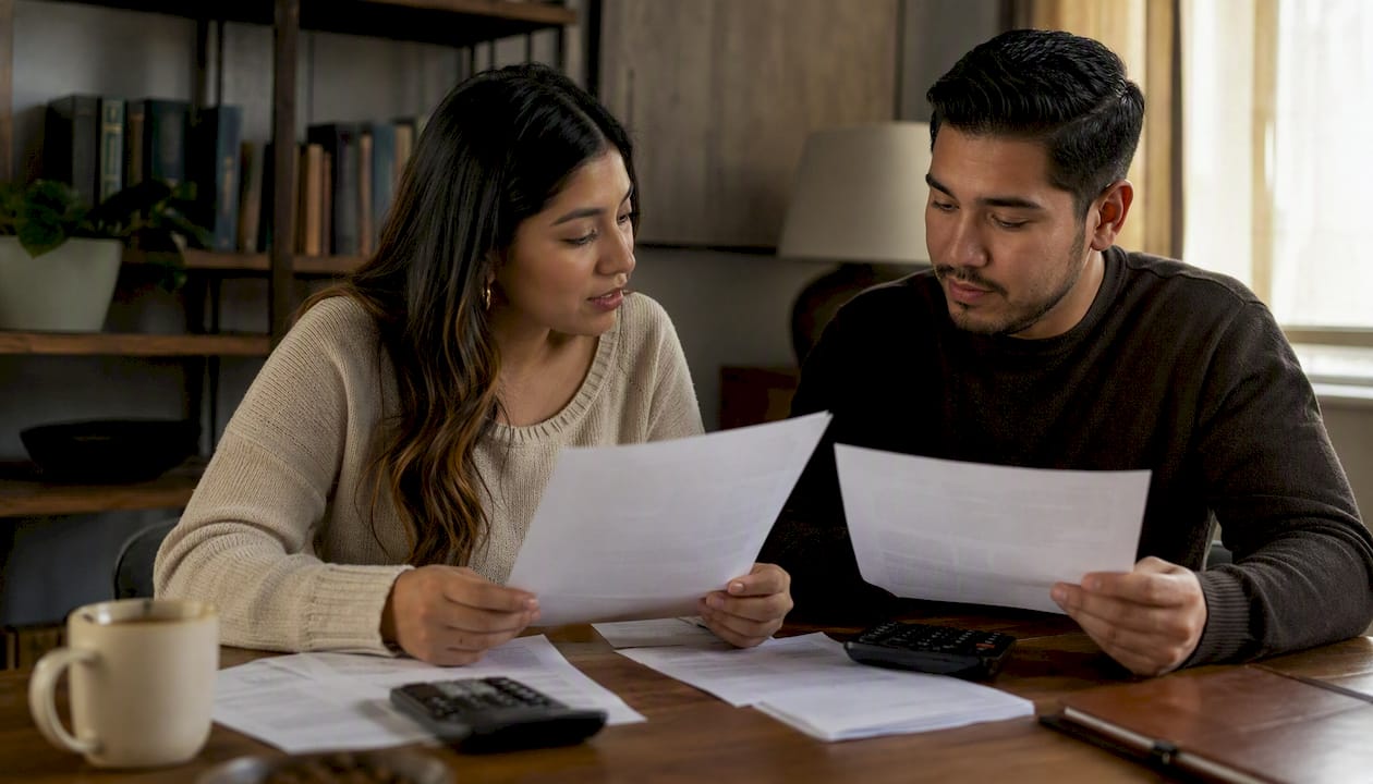 Hands exchanging car loan offer and preapproval letter
