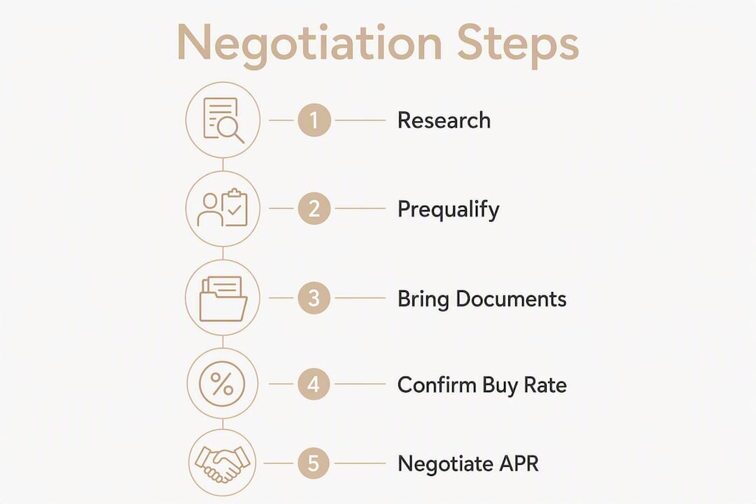 Step-by-step infographic of car loan negotiation