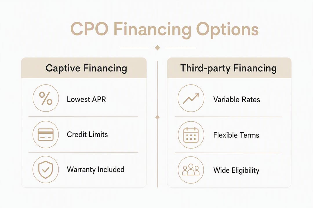 Infographic comparing captive and third-party CPO financing