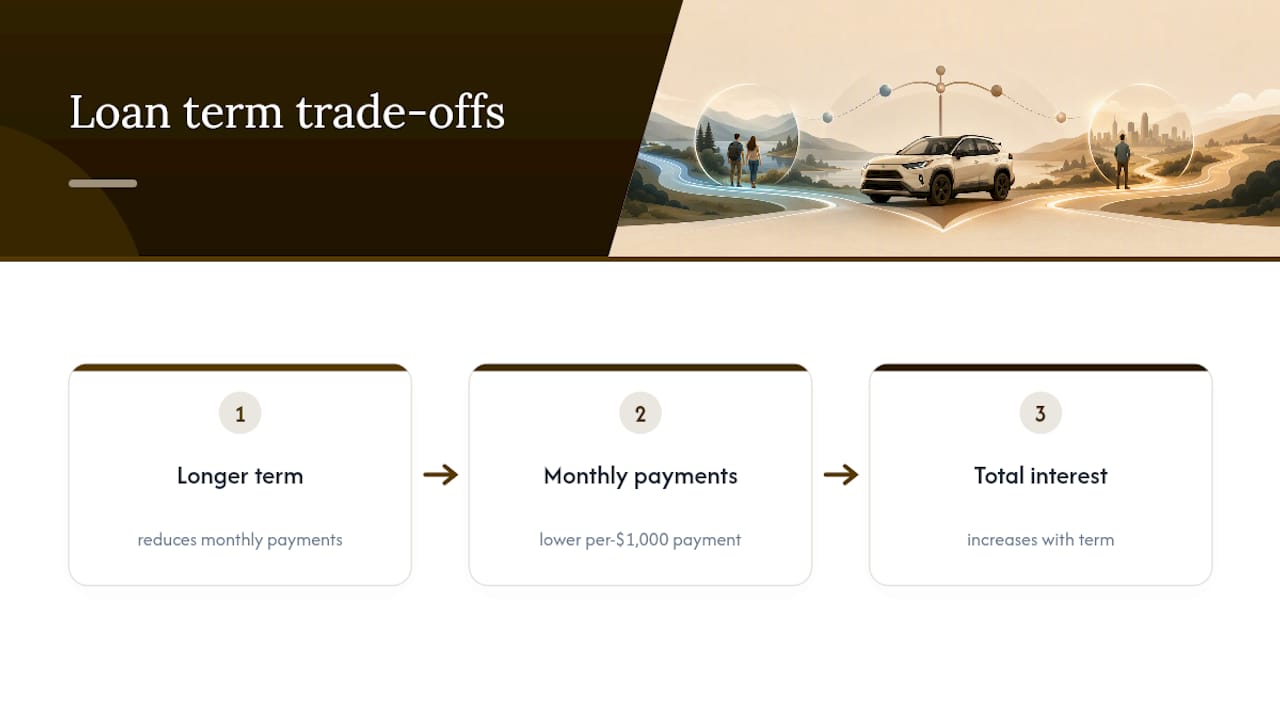 Chart comparing Toyota RAV4 APR terms and payments