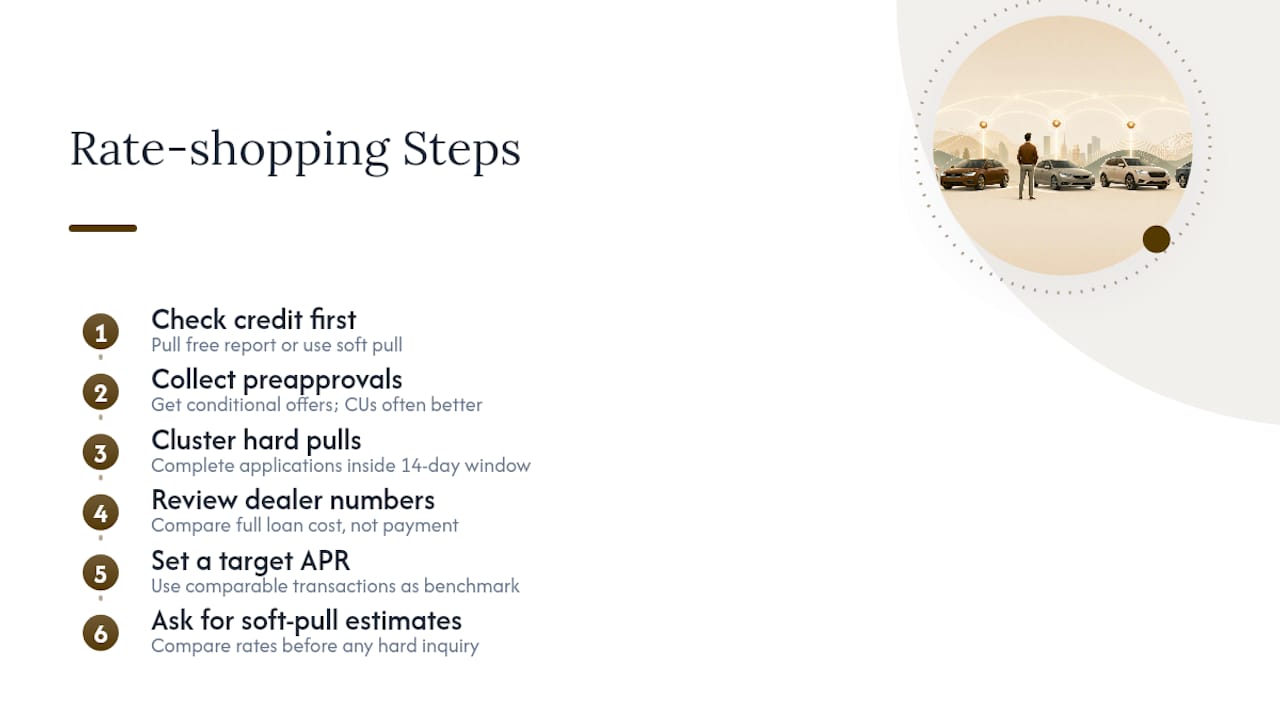 Diagram illustrating step-by-step rate-shopping sequence