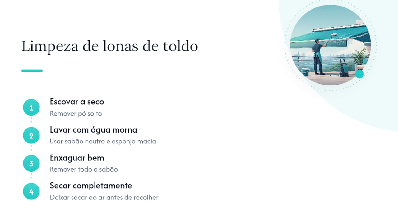 Quatro passos para limpar a lona de um toldo