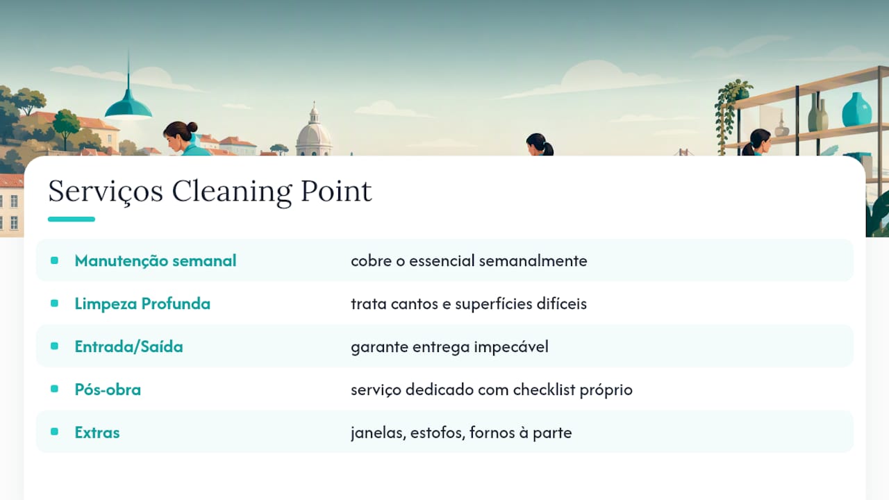 Como marcar uma limpeza com a Cleaning Point — overview diagram