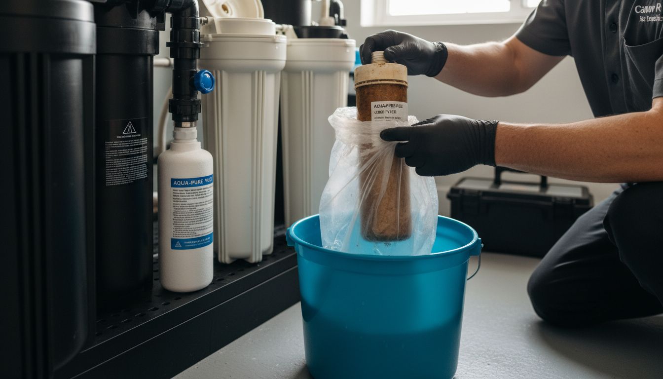 replace used water filter