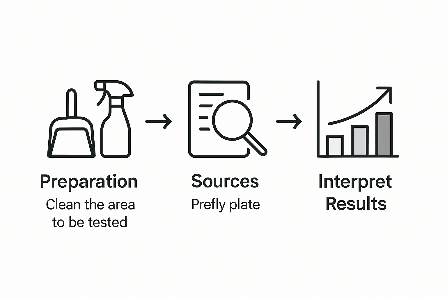 Three-step indoor air quality assessment infographic