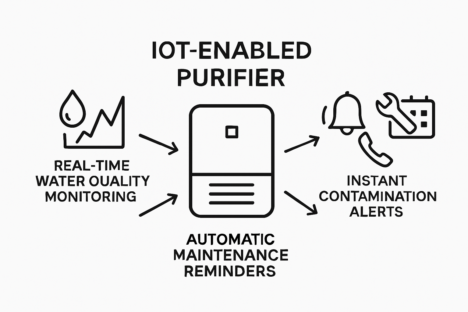 Infographic showing IoT water purifier benefits