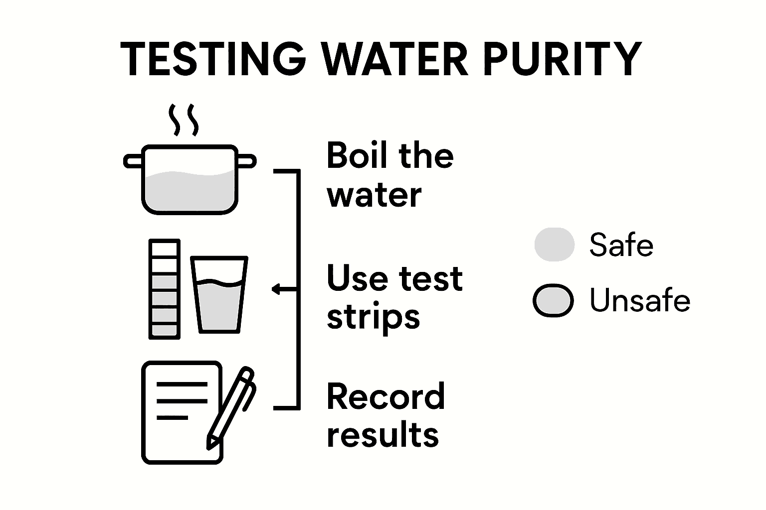 Infographic shows steps to test water purity