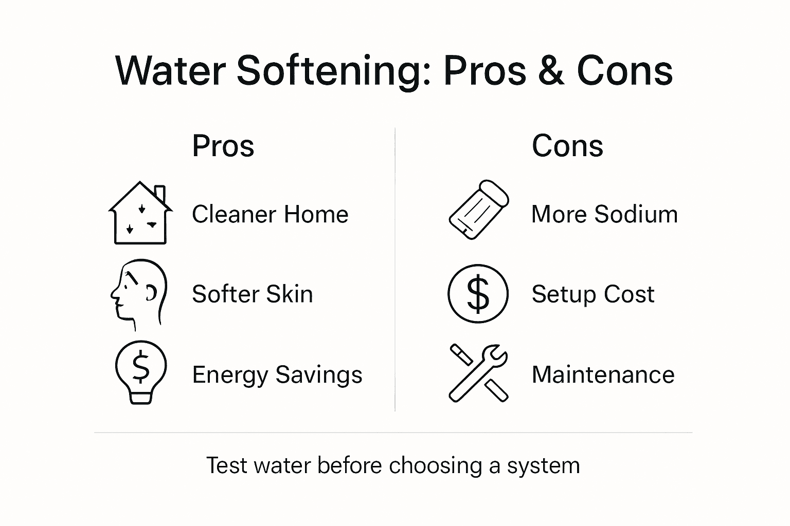 Infographic shows water softening pros and cons