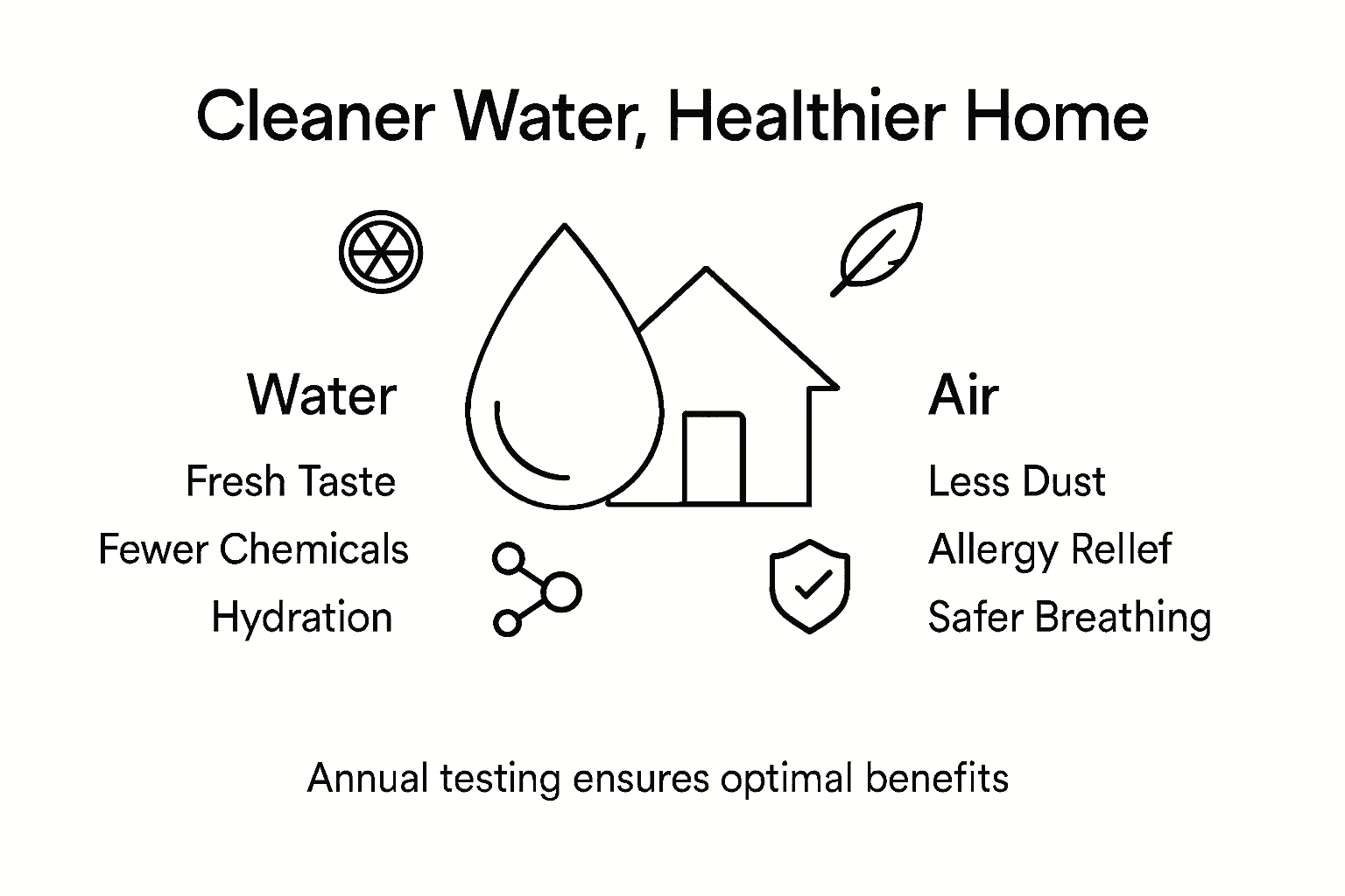 Infographic showing cleaner water and air health benefits