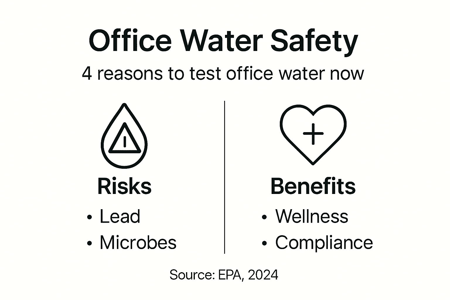 Infographic with reasons to test office water