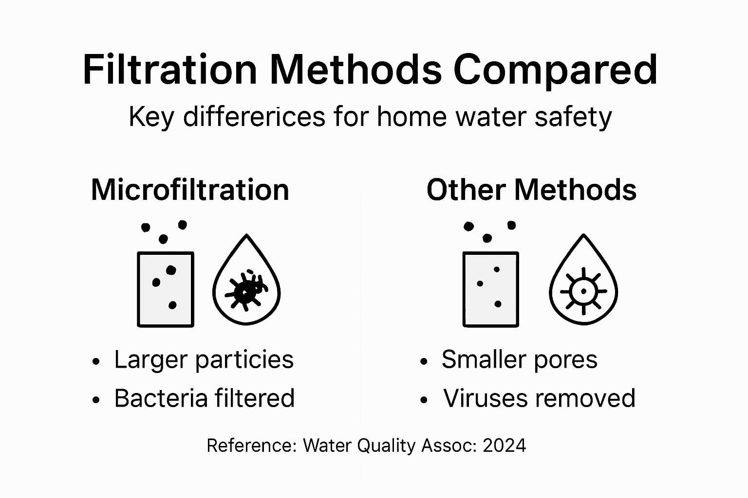 Infographic comparing water filtration methods