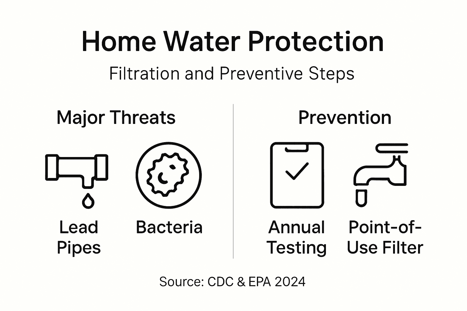 Infographic on home water filtration and threats