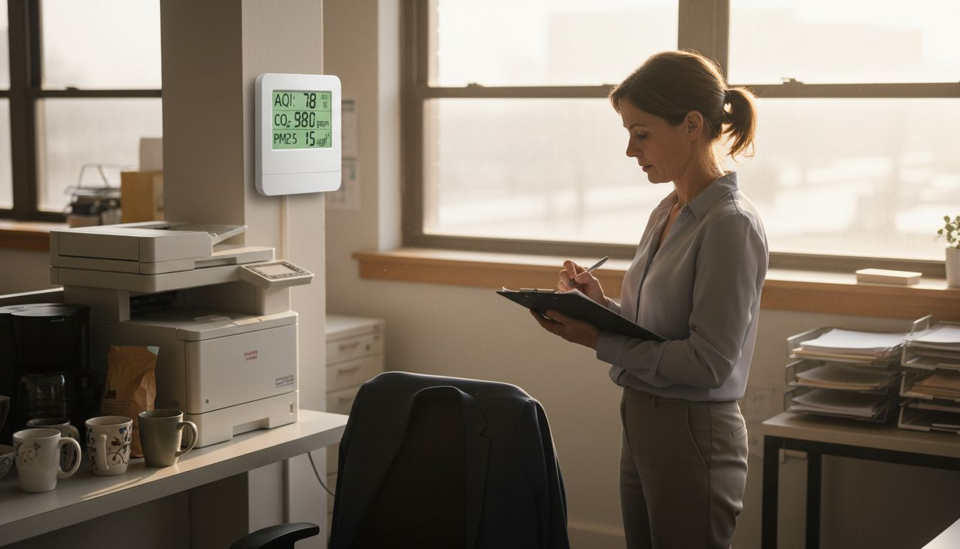 Administrator conducting air quality assessment