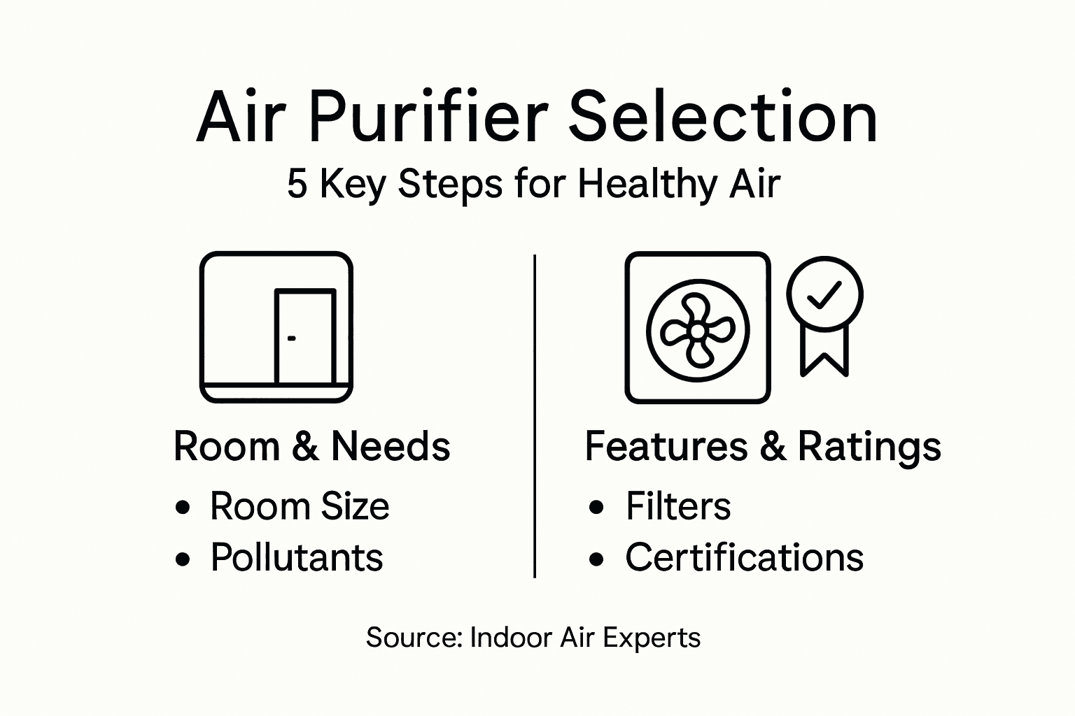Infographic summarizes how to pick air purifier