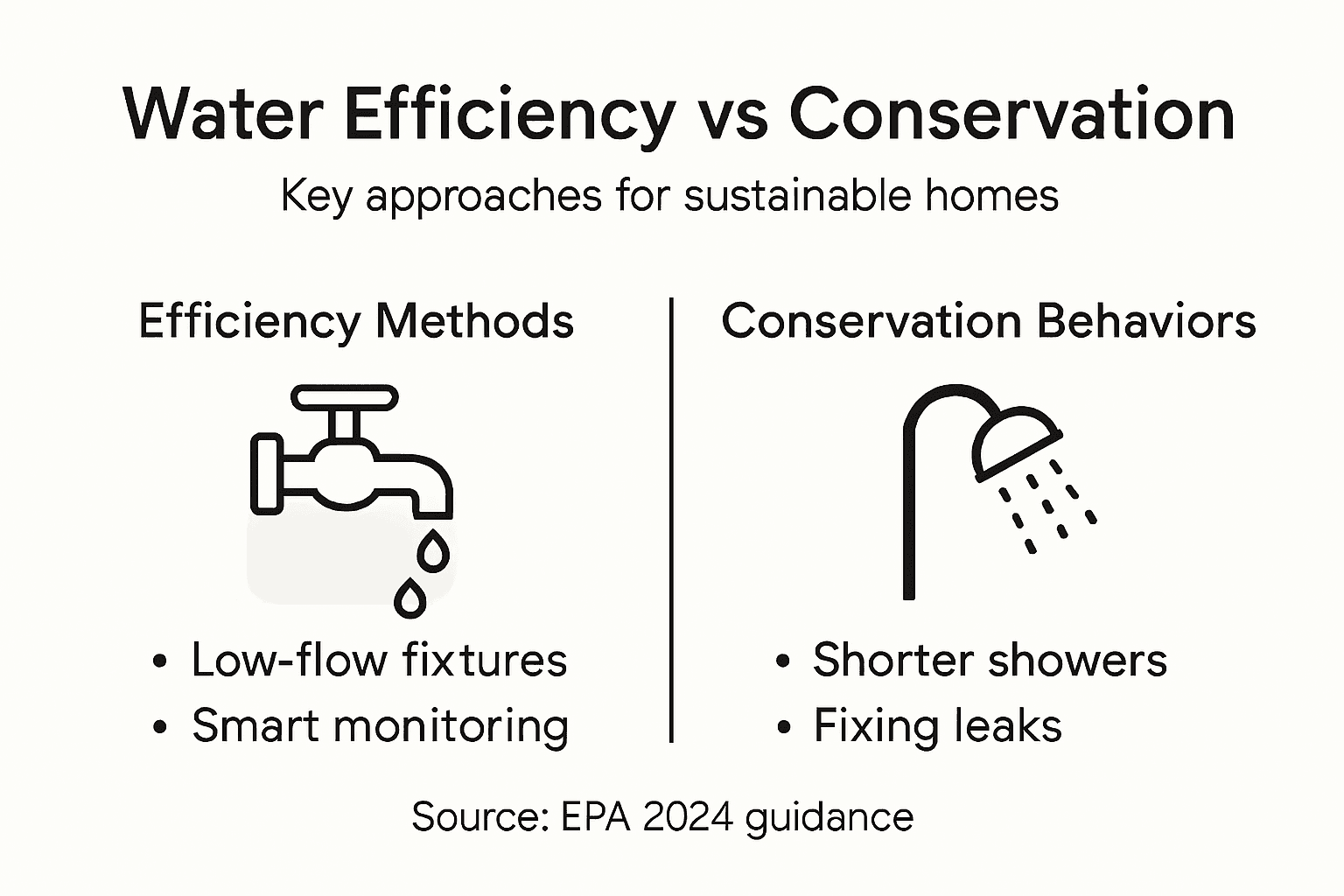 Infographic comparing water efficiency and conservation