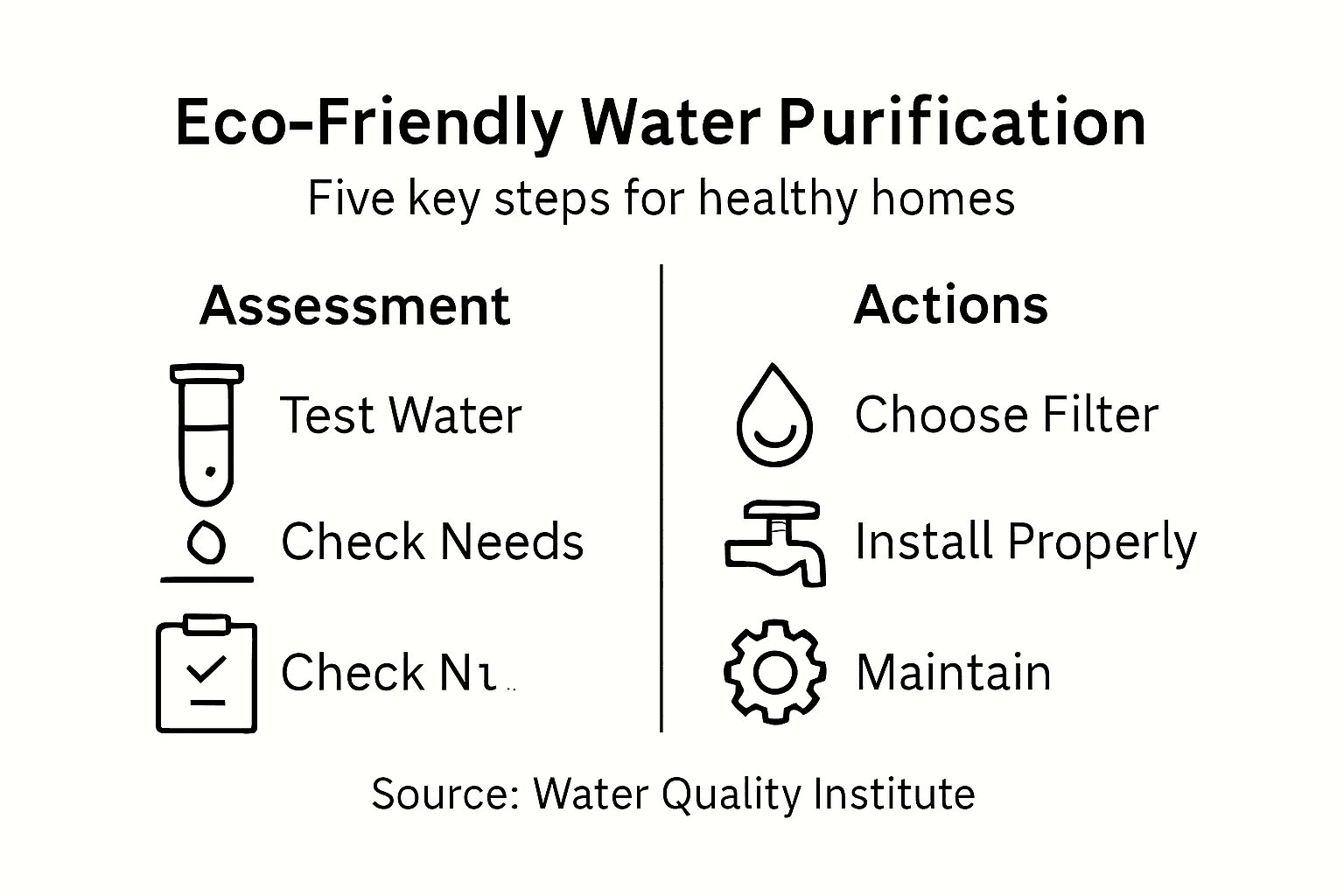 Infographic showing eco-friendly water purification steps