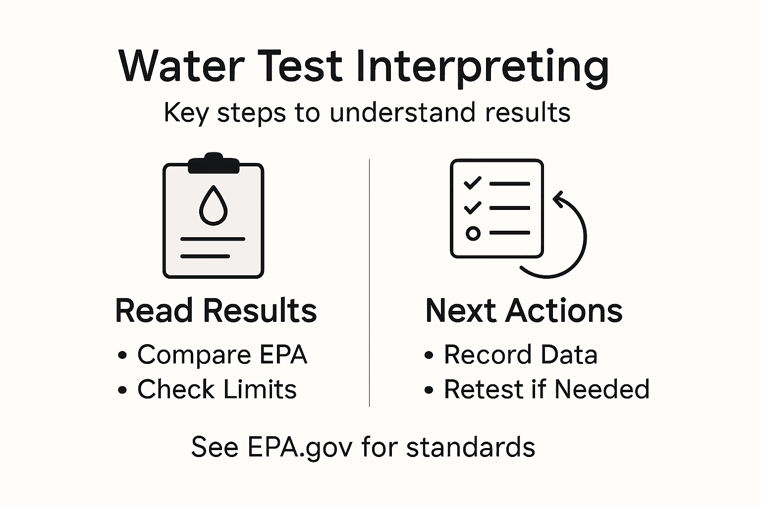 Infographic on interpreting home water test results