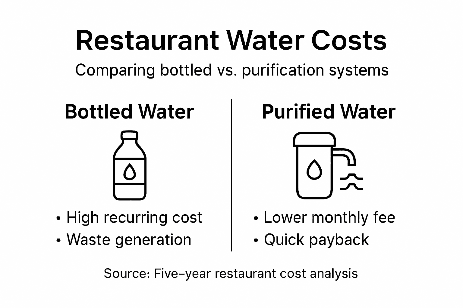 Infographic comparing restaurant water costs