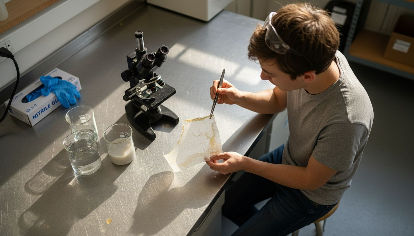 Technician examining nano filtration membrane