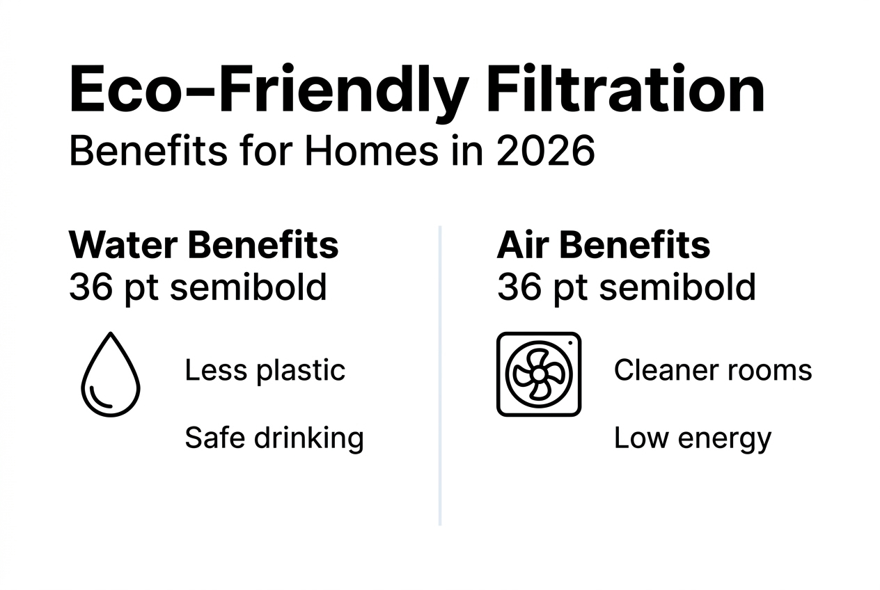 Infographic showing eco filtration water air benefits