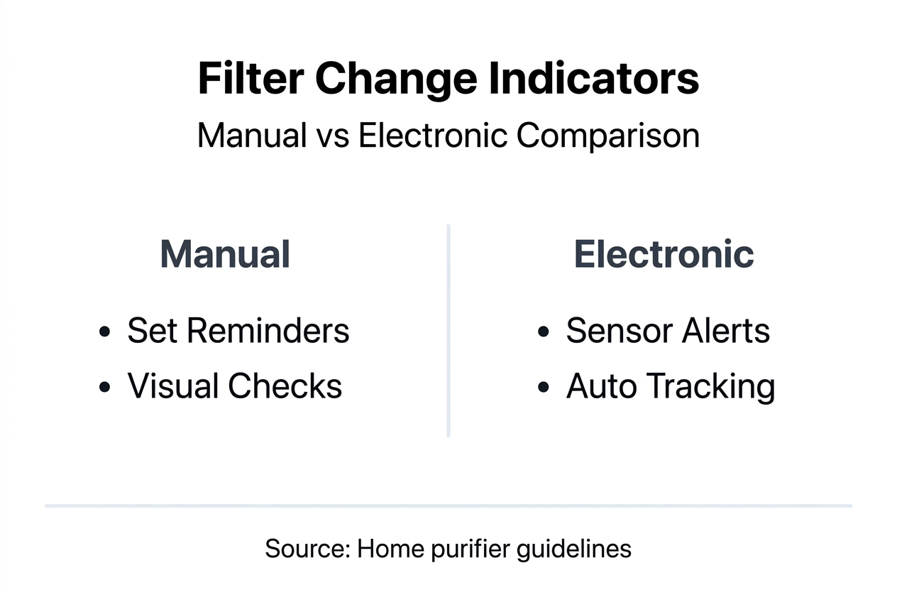Infographic comparing filter indicator types