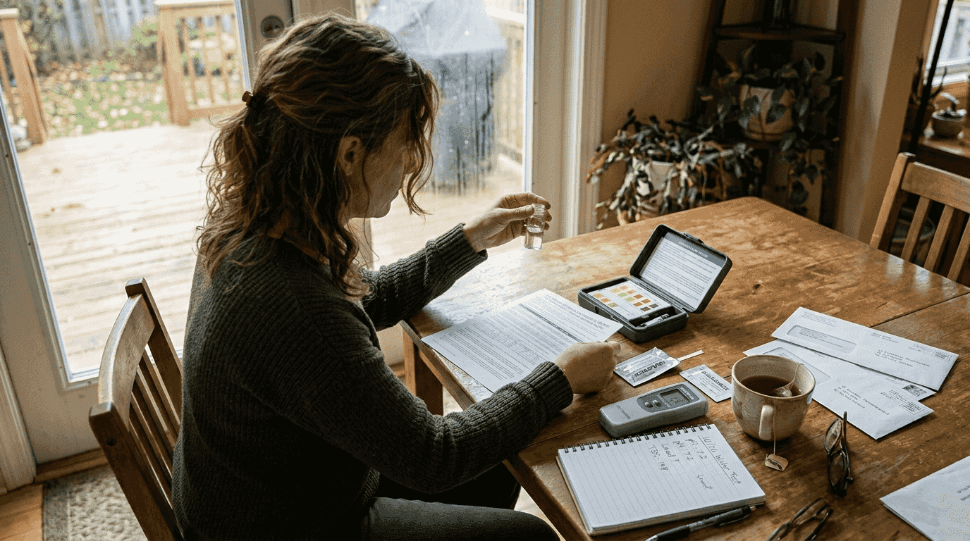 Woman tests household water, reviews report