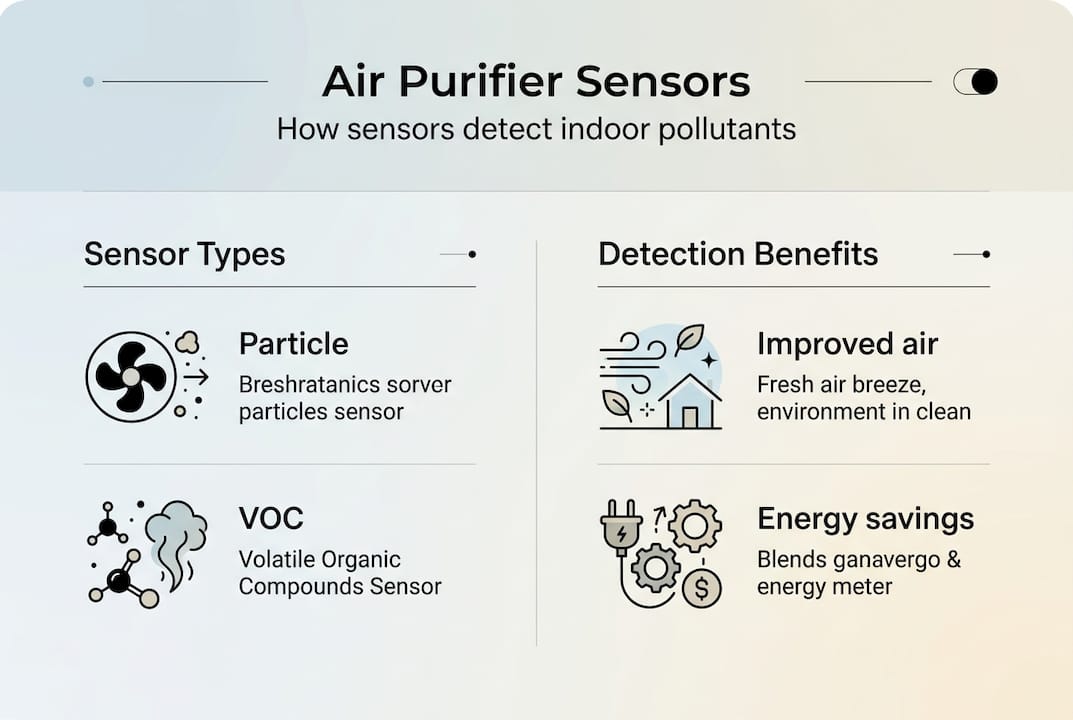 Infographic on air purifier sensor benefits