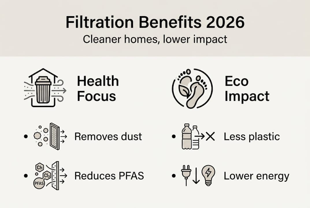 Infographic showing filtration’s health and eco benefits