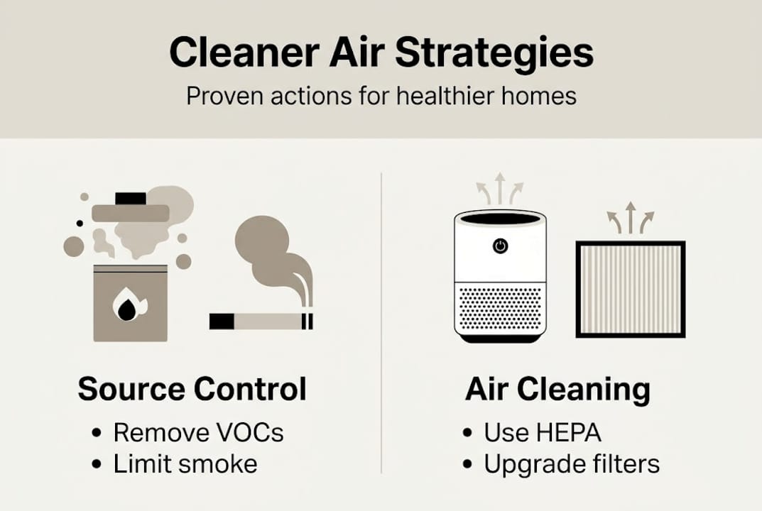 Infographic summarizing cleaner air strategies
