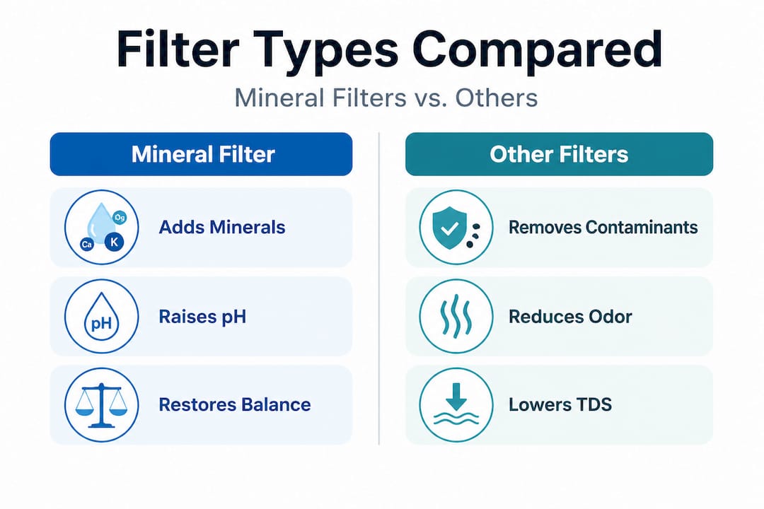 Infographic compares mineral and other filter types