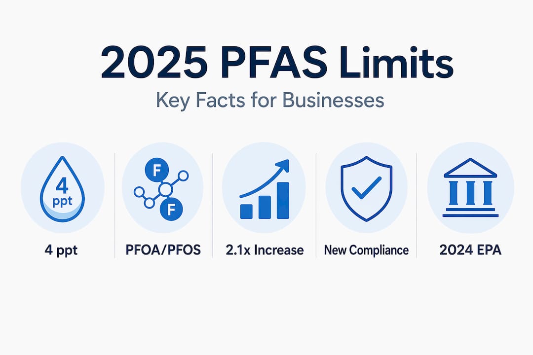 Stat infographic of EPA 2025 PFAS water limits