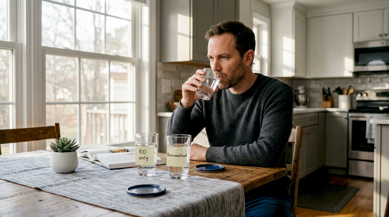 Person compares remineralized vs RO water taste