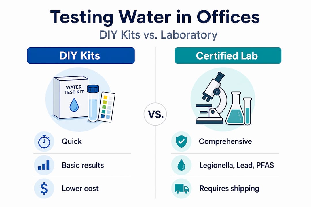 Infographic comparing DIY kits and lab water testing