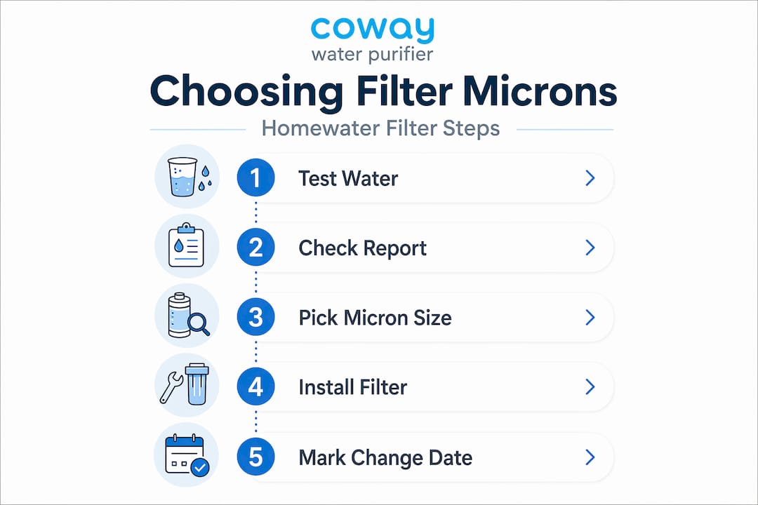 Infographic outlining steps to choose filter micron rating