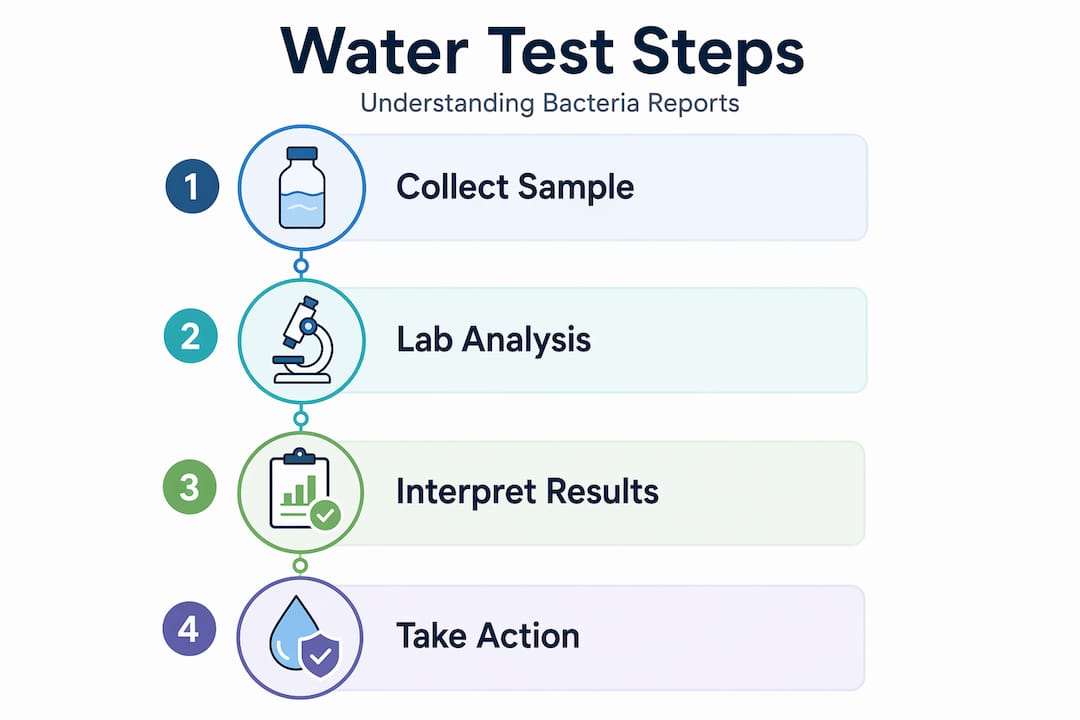 Infographic showing steps to interpret water test results
