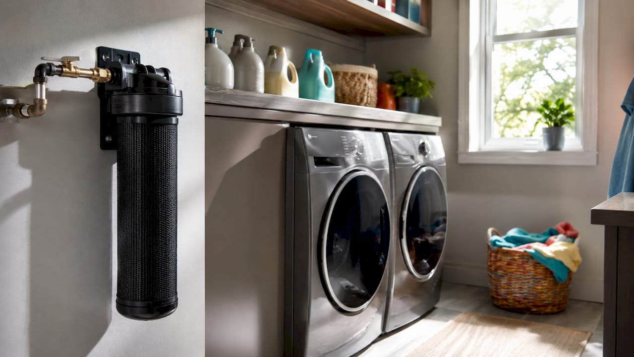 Activated carbon filter under kitchen sink