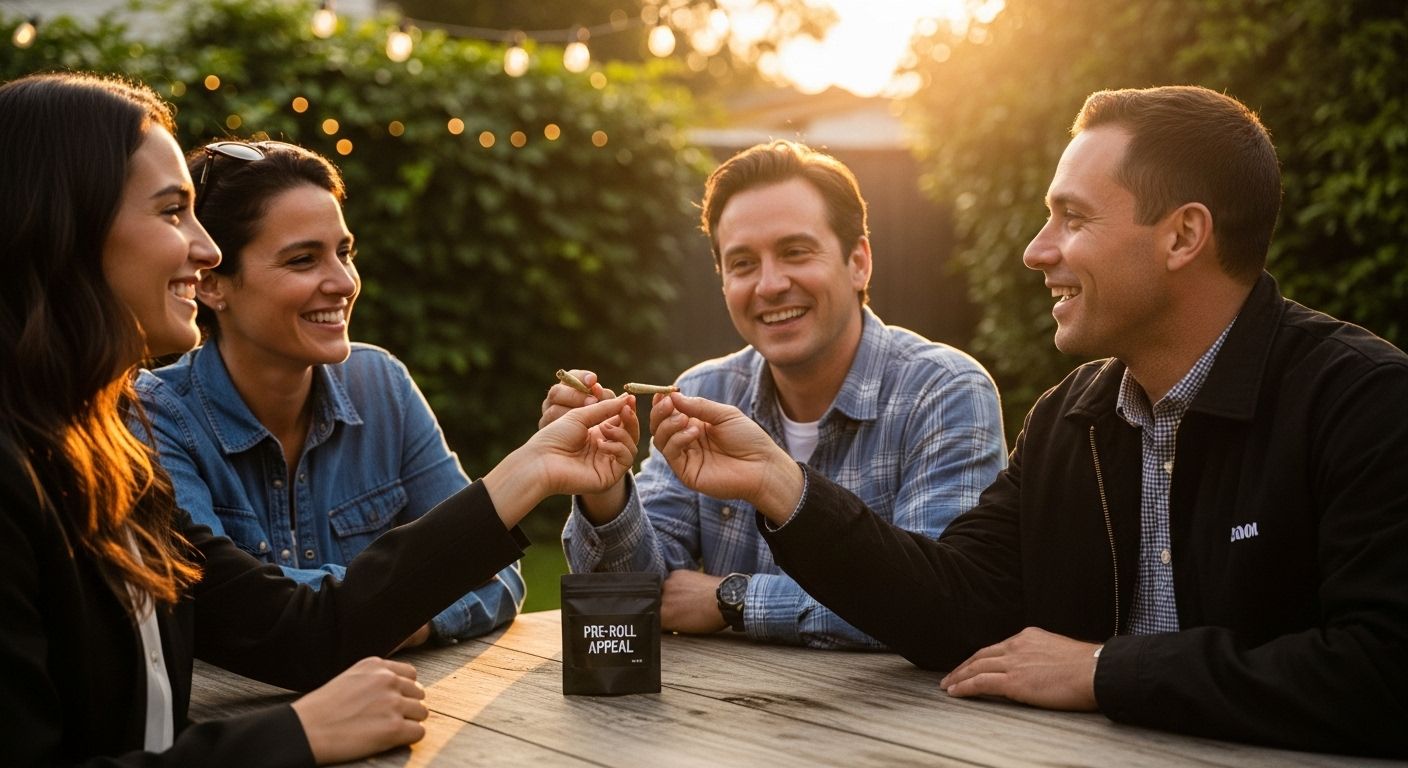 sharing prerolls friends outdoor