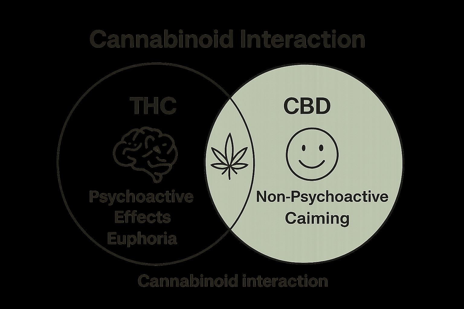 Diagram comparing THC and CBD effects