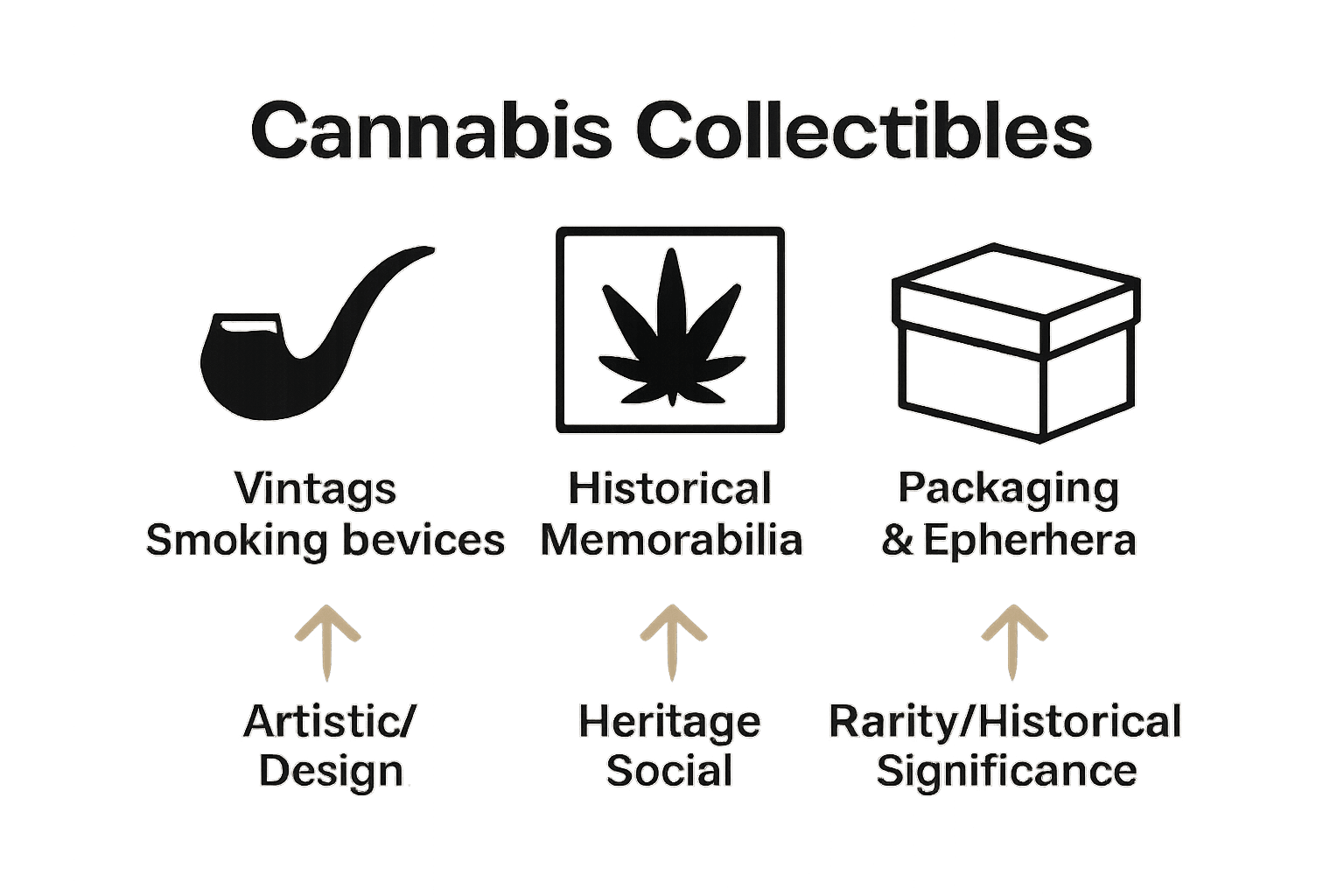 Infographic showing categories and collectibility of cannabis collectibles.