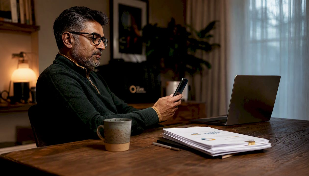 Hands using smartphone chatbot for healthcare appointments