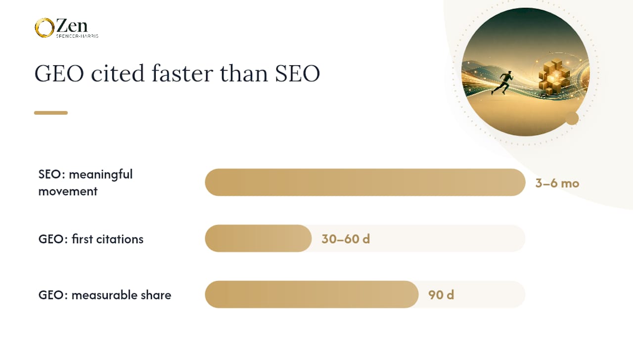 Diagram comparing traditional SEO with generative engine optimization
