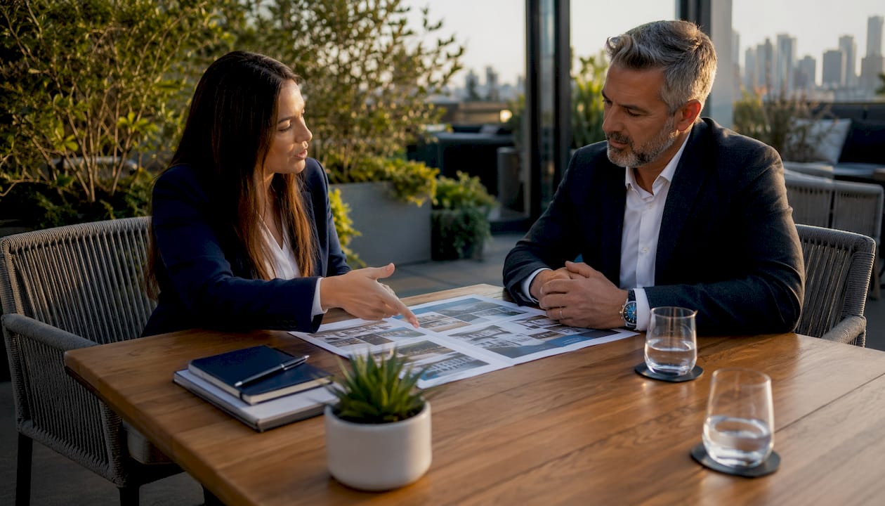 Advisor explaining 1031 exchange structures to client