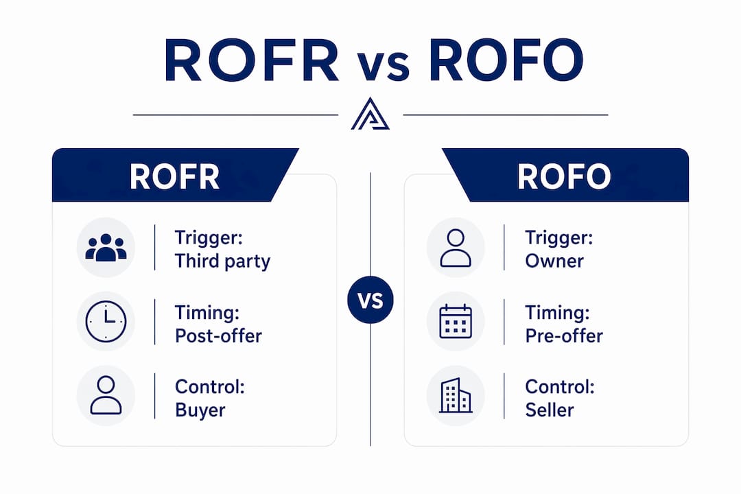 Infographic comparing ROFR and ROFO features
