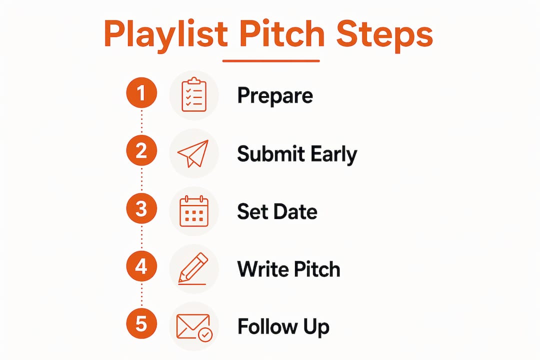 Infographic showing steps to submit Spotify playlist pitch