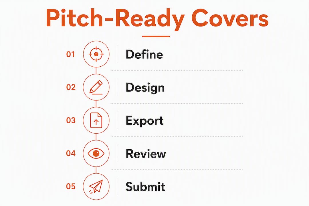 Infographic outlining five key steps for pitch-ready playlist covers