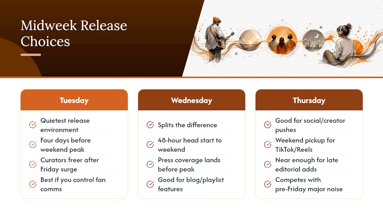 When does Tuesday, Wednesday, or Thursday make more sense? — overview diagram