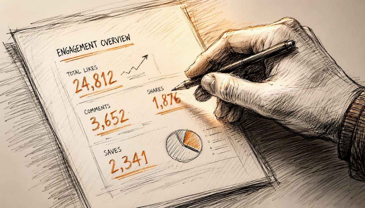 Charcoal sketch of hand circling save rate metric
